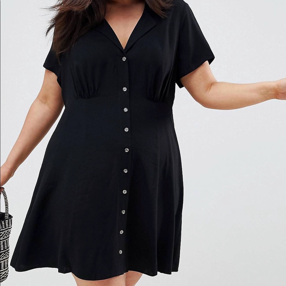 Button through midi skater dress